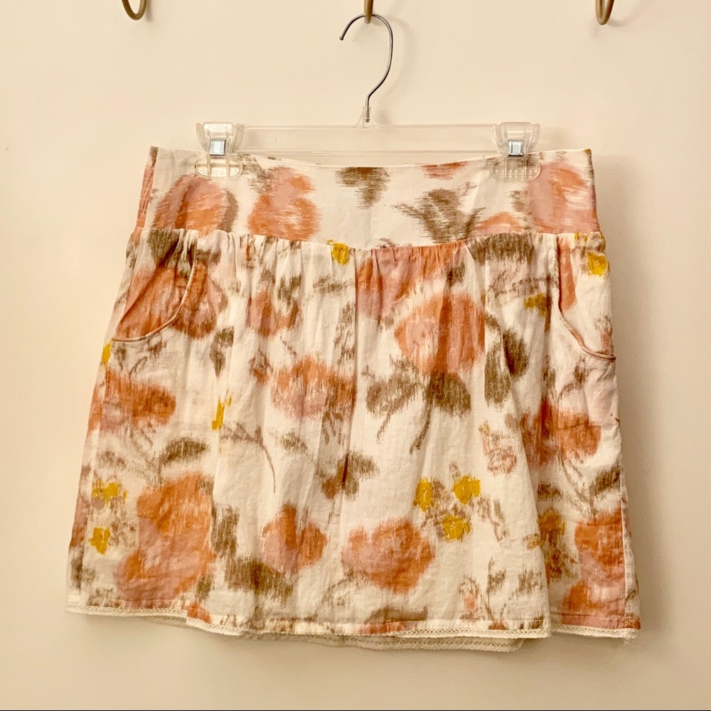 Pastel floral mini skirt